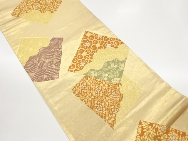 JAPANESE KIMONO / FUKURO OBI / WOVEN CLASSICAL PATTERN 